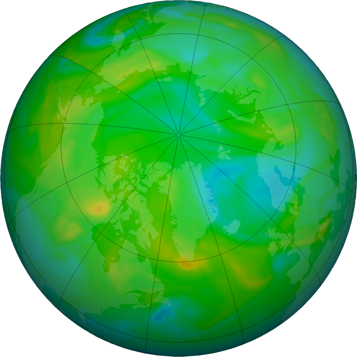 Arctic ozone map for 28 July 2019